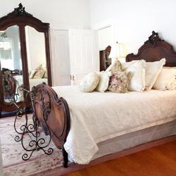 The Queen On Main - This stunning 1865 bedroom suite is French in design and made of rare Brazilian rosewood is just one of the very special collections curated