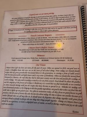 Menu photo 3 Crimson Door Cafe Spokane Valley, WA