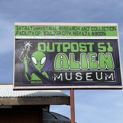 Outpost 51 Alien Museum - Outpost 51 Alien Museum sign
