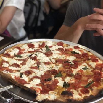 Juliana's - Pepperoni and half Ricotta pie - Pizza Near Me - Brooklyn, New York Juliana's - Pepperoni and half Ricotta pie - Pizza Near Me - Brooklyn, New York