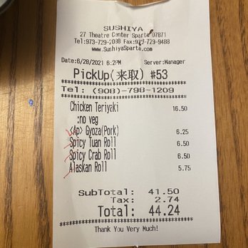 Sushi Ya - 16.50 for that joke chicken Teriyaki - Japanese Near Me - Sparta, New Jersey