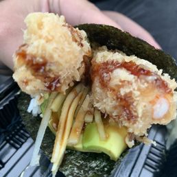 Shrimp tempura hand roll Shrimp tempura hand roll
