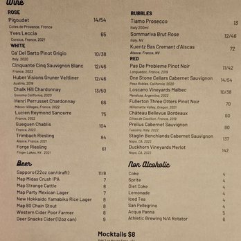 Hooked Sushi - Drink Menu - Seafood Near Me - Bozeman, Montana