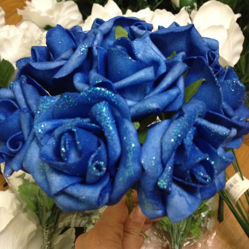 Mini 1.5 inch glitter roses 6 for $3.29