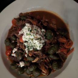 Spinach gnocchi with beef short rib in red wine sauce (special) Spinach gnocchi with beef short rib in red wine sauce (special)