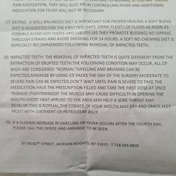 Progressive Oral Surgery - Post-wisdom removal instructions page 2