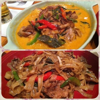 Thai Continental - Top: duck curry Bottom: beef drunken noodles - Thai Near Me - Roanoke, Virginia