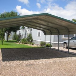 Shallowater Mobile Home & RV Park - Mobile home space landscaped with carport and storage