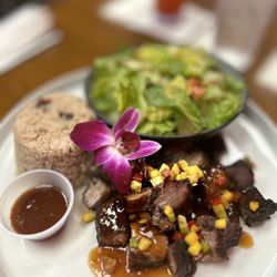 JAA's Kitchen - Jerk Pork, Coconut Rice and Beans & Side Salad