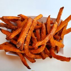 Hook Burger - Sweet potato fries. Sweet, salty, and crispy. Hook Burger does them right.