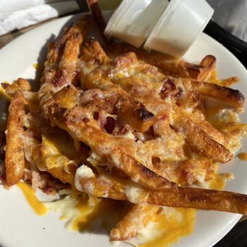 The Troll Tavern - Loaded fries with Monterey Jack and crumbled bacon! - American Near Me - Helen, Georgia The Troll Tavern - Loaded fries with Monterey Jack and crumbled bacon! - American Near Me - Helen, Georgia