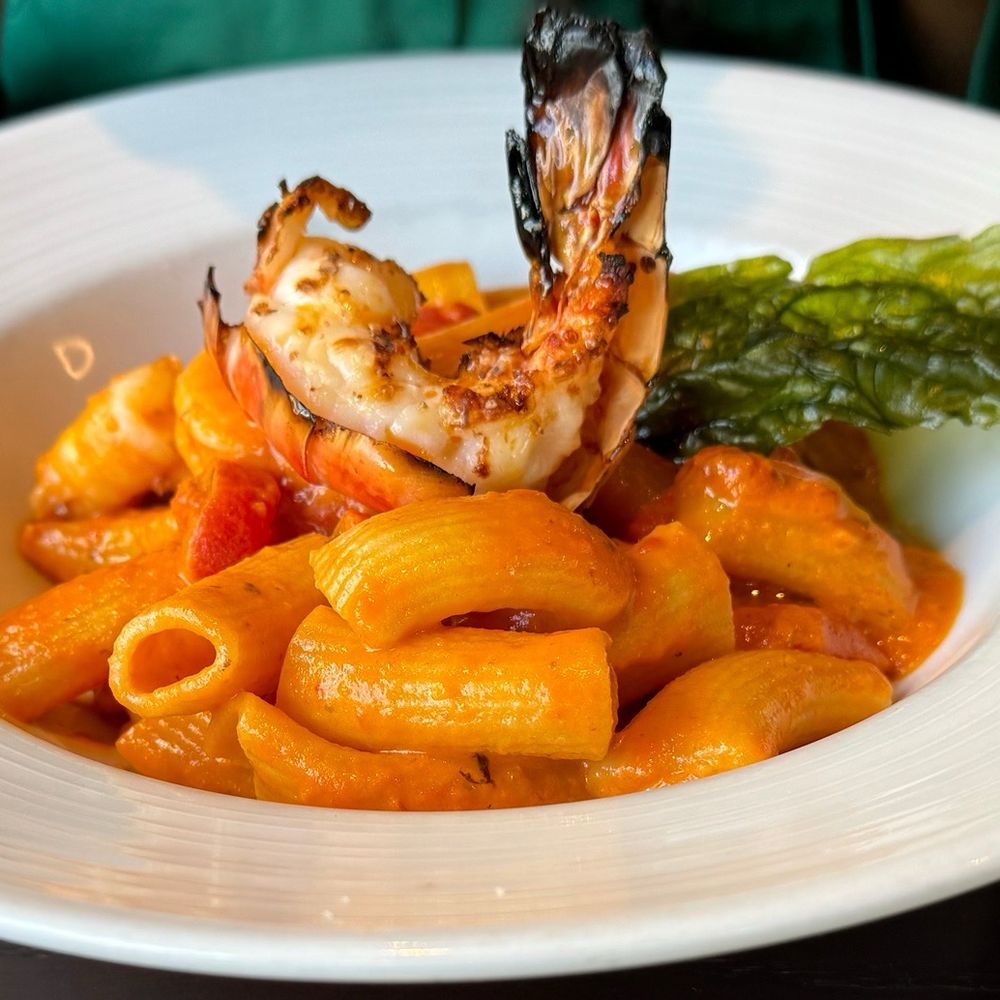 Plate - Rigatoni E Gamberi Lunch (I think) prawn - Italian Near Me - Leawood, Kansas Plate - Rigatoni E Gamberi Lunch (I think) prawn - Italian Near Me - Leawood, Kansas
