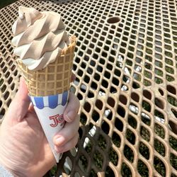 Timberlea Drive In - Swirl chocolate & vanilla custard in a waffle cone.