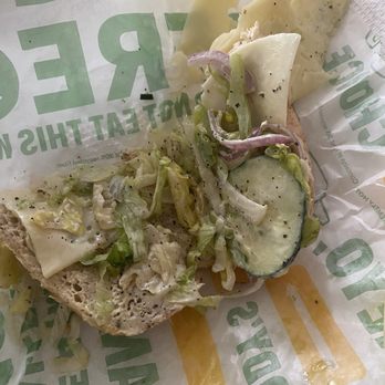 Subway - My veggie delight with "extra lettuce." I tried to eat it but it was just gross. - Sandwiches Near Me - Redondo Beach, California