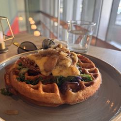 Hard Bean Brunch - Chicken and waffles