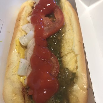 Shake Shack Dumbo - Shake Shack-cago dog. Rick's Picks Shack relish, onion, cucumber, pickle, tomato, sport pepper, celery salt, mustard - Burgers Near Me - Brooklyn, New York