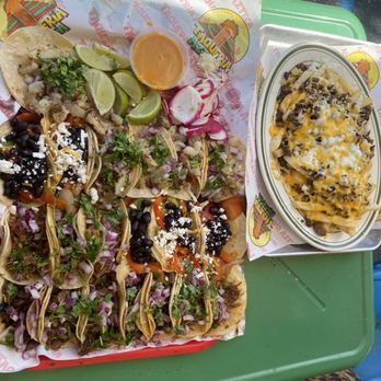 Taqueria Azteca - Five Beria tacos, five Carne Asada tacos, five fajita taco tacos, no meat, five red potato tacos, and Carne Asada fries - Mexican Near Me - Dublin, California Taqueria Azteca - Five Beria tacos, five Carne Asada tacos, five fajita taco tacos, no meat, five red potato tacos, and Carne Asada fries - Mexican Near Me - Dublin, California