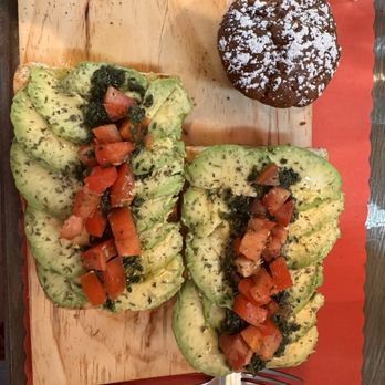 The Red Bud Cafe - Avocado Toast and warm muffin - Cafes Near Me - Daytona Beach, Florida The Red Bud Cafe - Avocado Toast and warm muffin - Cafes Near Me - Daytona Beach, Florida