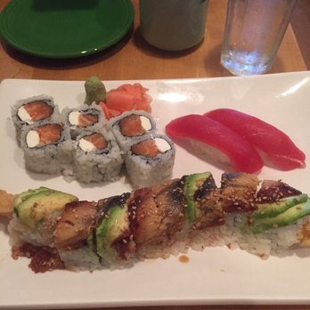 Sushi Yama - Salmon and cream cheese roll, tuna nigiri and the dragon fly roll! - Japanese Near Me - Vienna, Virginia