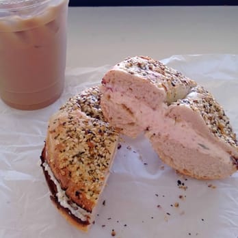 Bagel King Bakery - Italian bagel, garlic cream cheese (vending machine cappuccino "iced coffee") - Bakeries Near Me - Deltona, Florida Bagel King Bakery - Italian bagel, garlic cream cheese (vending machine cappuccino "iced coffee") - Bakeries Near Me - Deltona, Florida