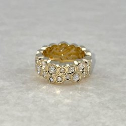 Gems of La Costa - Custom 14K Yellow Gold Diamond Ring -- Crafted with Diamonds Passed Down Through 3 Generations