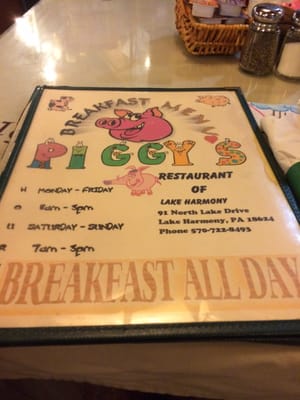 Menu photo 6 Piggy's Restaurant Lake Harmony, PA