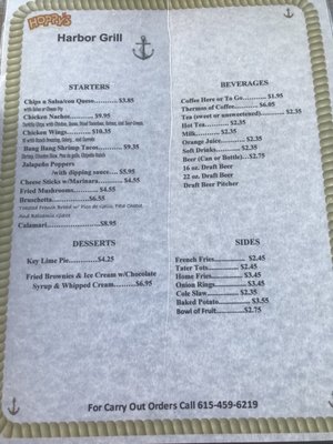 Menu photo 5 Hoppys Harbor Grill Mount Juliet, TN