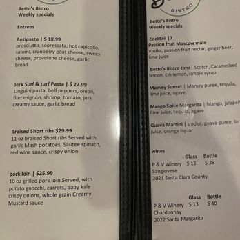 Betto's Bistro - Italian Near Me - Morgan Hill, California