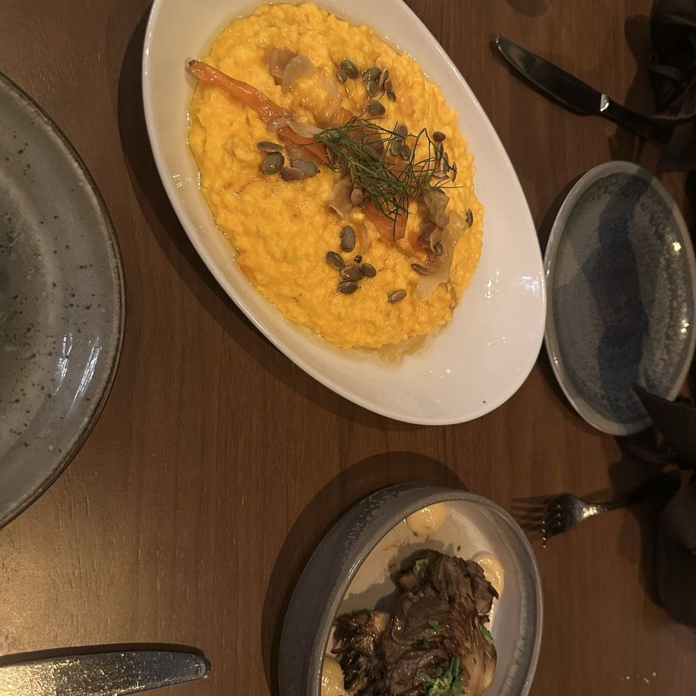 Ramsay's Kitchen - Carrot and fennel risotto and maitake mushroom - New American Near Me - Las Vegas, Nevada Ramsay's Kitchen - Carrot and fennel risotto and maitake mushroom - New American Near Me - Las Vegas, Nevada