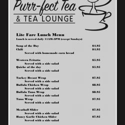 Purrfect Tea & Tea Lounge - Our fall lite fare lunch menu