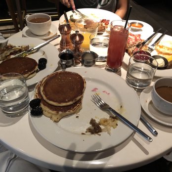 Corinne Denver - Small table for four. Had to combine plates, and remove extras (like sugar container) to fit in this table. - Breakfast & Brunch Near Me - Denver, Colorado