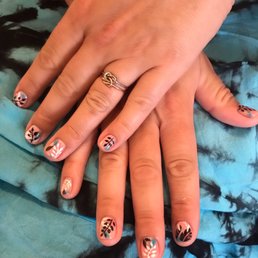 Nail art with gel polish.