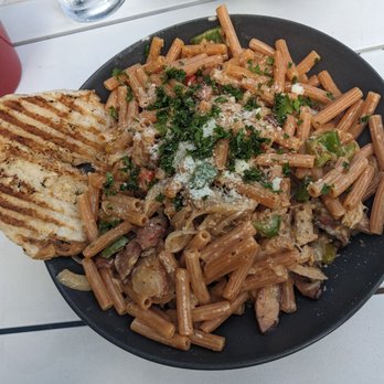 Flapjax - Lentil pasta with chicken - New American Near Me - Santa Monica, California Flapjax - Lentil pasta with chicken - New American Near Me - Santa Monica, California
