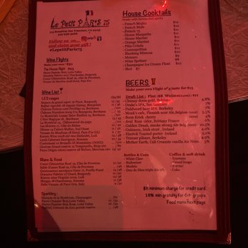 Paris 75 - Menu side 1 - Lounges Near Me - San Francisco, California Paris 75 - Menu side 1 - Lounges Near Me - San Francisco, California
