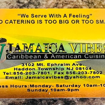 Jamaica VIBES - Business card. Side 1 - American Near Me - Camden, New Jersey