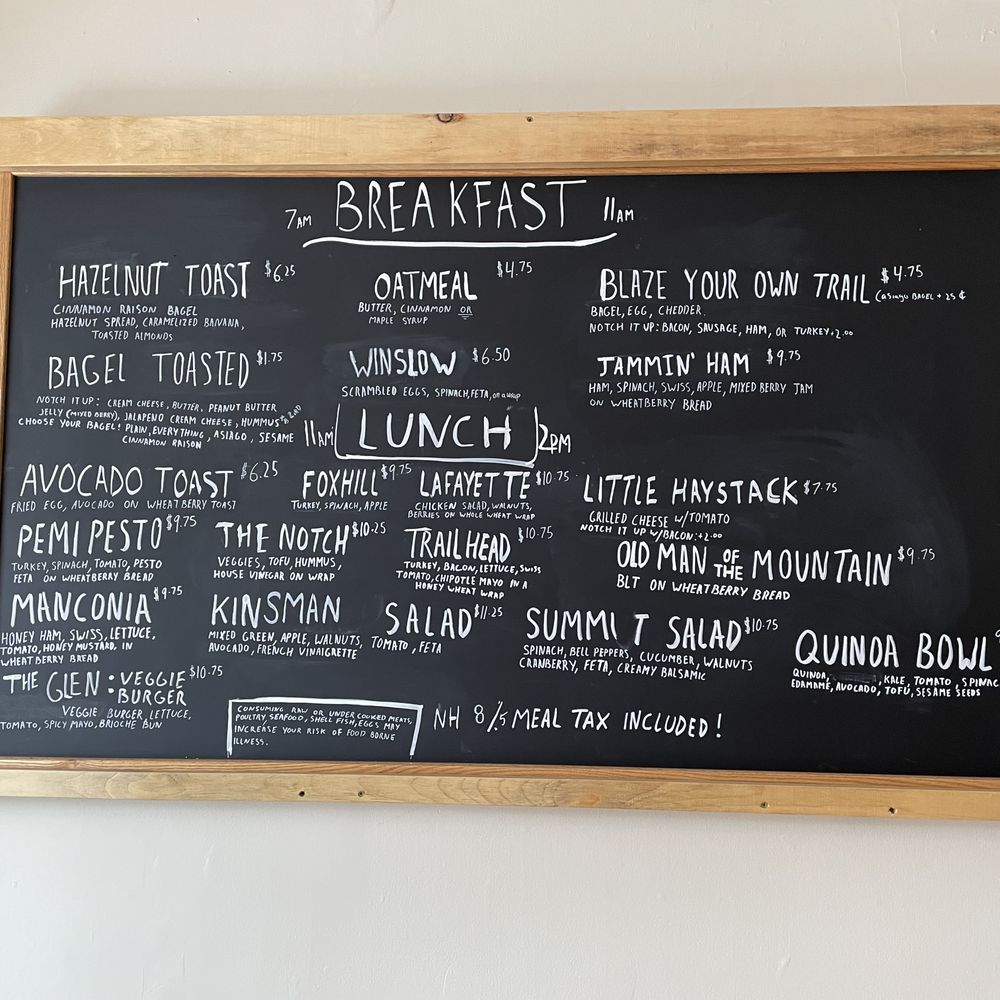 Franconia Coffee House - Breakfast and lunch menu / April 2024 - Coffee & Tea Near Me - Franconia, New Hampshire Franconia Coffee House - Breakfast and lunch menu / April 2024 - Coffee & Tea Near Me - Franconia, New Hampshire