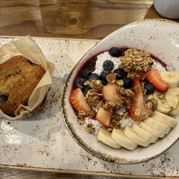 First Watch - A.M. Super foods bowl. Coconut milk chia seed pudding with bananas, strawberries, blueberries, and granola. - Cafes Near Me - Lady Lake, Florida