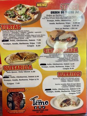 Menu photo 2 Taqueria Temo Haltom City, TX Menu photo 2 Taqueria Temo Haltom City, TX