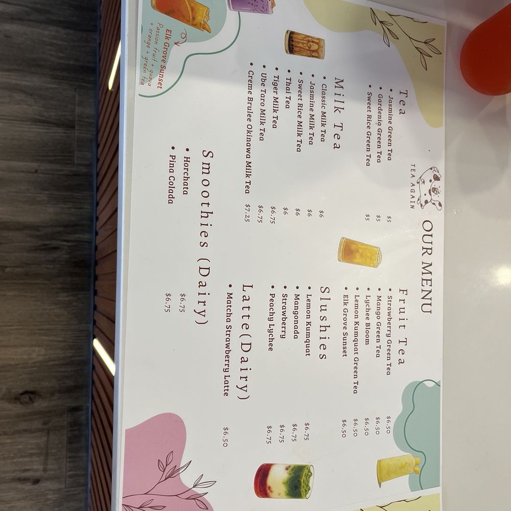 Tea Again - Menu - Bubble Tea Near Me - Elk Grove, California Tea Again - Menu - Bubble Tea Near Me - Elk Grove, California