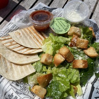Chickcharnie's Pizzeria & Grille - Cheese quesadilla and Cesar salad - Caribbean Near Me - United States Minor Outlying Islands, UM