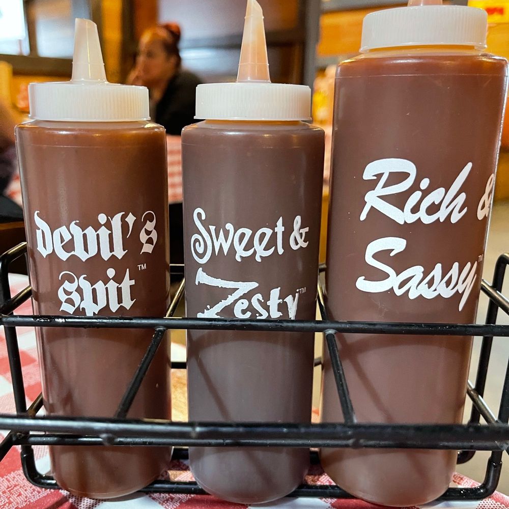 Famous Dave's Bar-B-Que - Fun names for the various levels of heat in the BBQ sauce. - Barbeque Near Me - Addison, Illinois