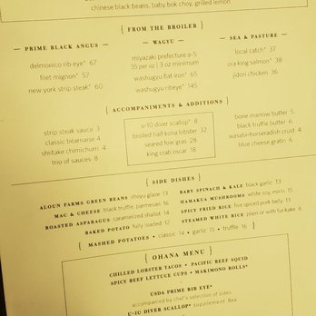 Stripsteak - Dinner menu - Steakhouses Near Me - Honolulu, Hawaii Stripsteak - Dinner menu - Steakhouses Near Me - Honolulu, Hawaii