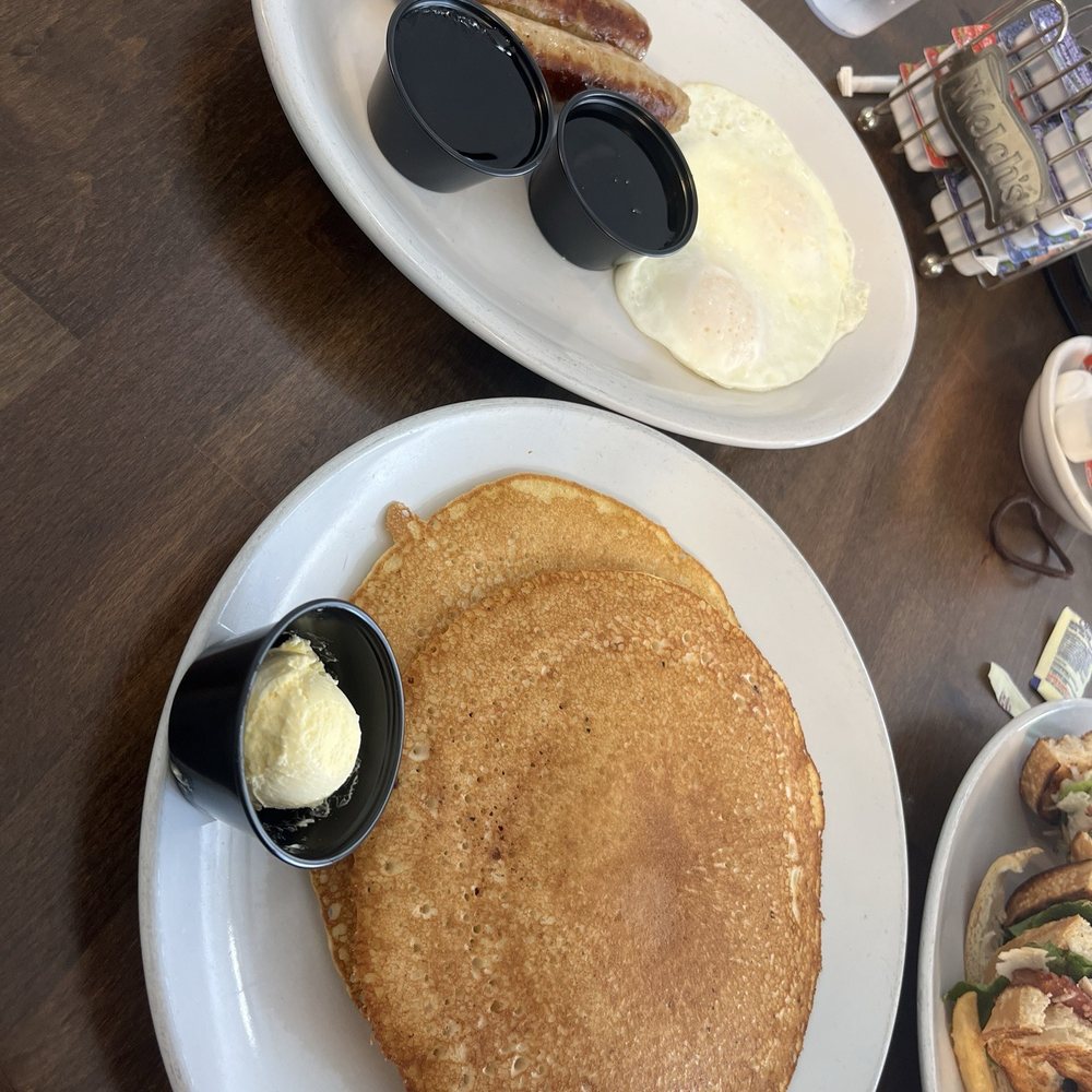 Gonzo's Breakfast House - Pancake Special: 2 buttermilk pancakes, 2 eggs, choice of sausage or bacon - American Near Me - Yreka, California Gonzo's Breakfast House - Pancake Special: 2 buttermilk pancakes, 2 eggs, choice of sausage or bacon - American Near Me - Yreka, California