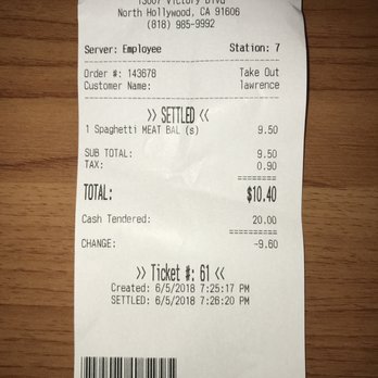 Uncle Tony's - Receipt for Spaghetti with Meatballs - Italian Near Me - Valley Glen, California Uncle Tony's - Receipt for Spaghetti with Meatballs - Italian Near Me - Valley Glen, California