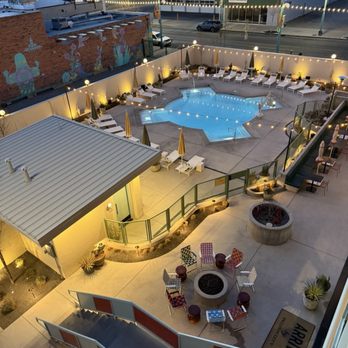 ARRIVE Albuquerque - Guests hang out below in the evenings - Hotels Near Me - Albuquerque, New Mexico