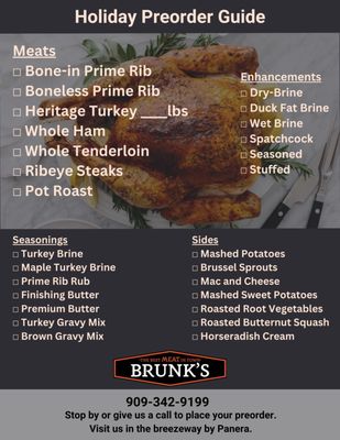 Menu photo 5 Brunk’s Butchery Chino Hills, CA