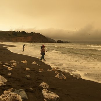 Rockaway Beach - Weird lighting from the fog and marine layer and the sun trying to break thru at 11 am, no filters, iPhone 6 plus - Beaches Near Me - Pacifica, California