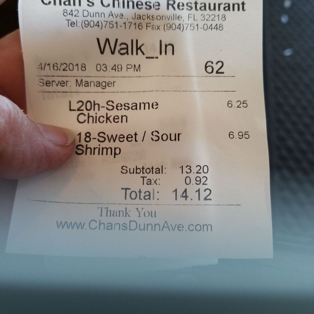 Chan's Chinese Restaurant - Get in before 4 and you can get the lunch combo. - Chinese Near Me - Jacksonville, Florida
