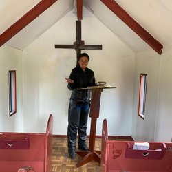 City of Monroe - Saturday, July 31, 2021 - inside the 7'' x 11' Wayside Chapel