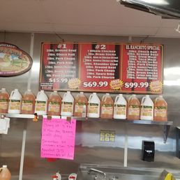the menu of a restaurant